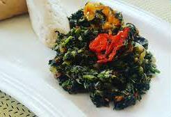 Kwa'a Ndzap (Pounded Cocoyam with Greens)